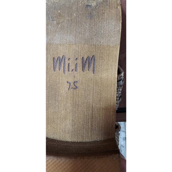 Mi.im Burlap Textured Boots‎ Booties Zip Up, Heeled, Genuine Leather, SZ 7.5 - Picture 6 of 6